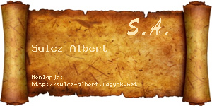 Sulcz Albert névjegykártya